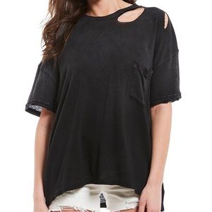 - FREE PEOPLE “Lucky Knit Distressed” TEE